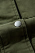 Moss Green Snap Button Zipper Tight Waist Collared Jacket